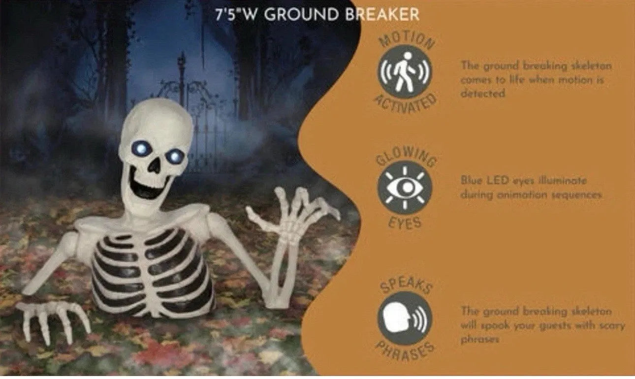 NEW Giant 7β5β Ground Breaking Skeleton with LED Eyes and Sound SHIPS NOW!